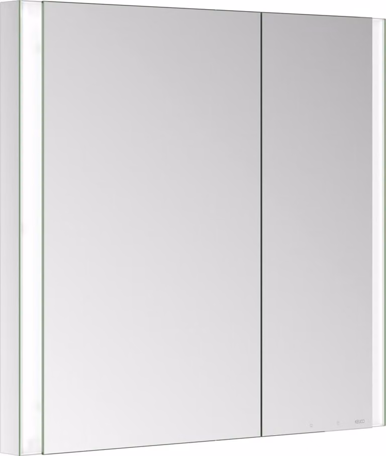 KEUCO SOMARIS Armoire de toilette encastrable 2 portes, asymétrique, avec miroir chauffant, 800mm, 14512002201, 14512002201