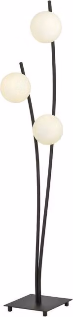 Lampada da terra Emibig Hunter nera e opale con 3xE14, Altezza: 150 cm