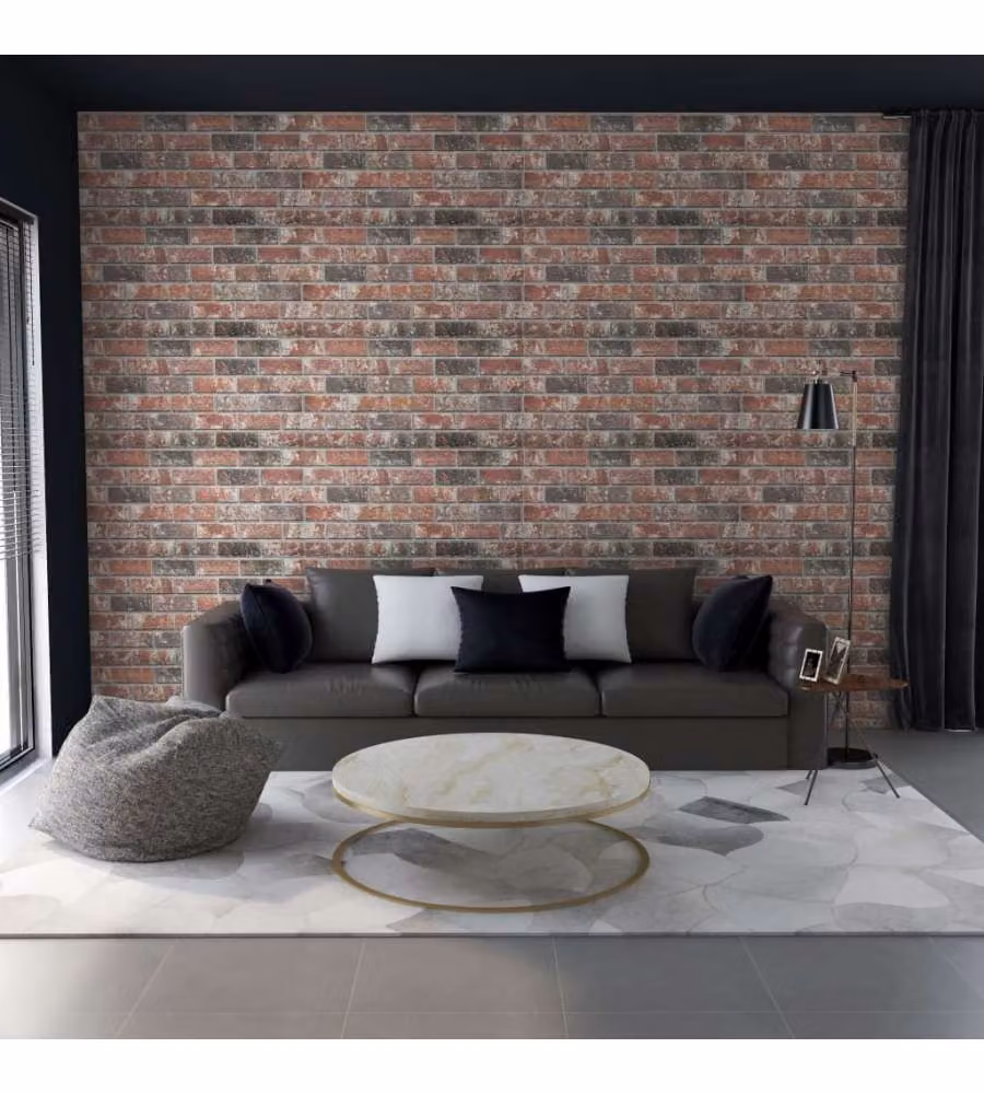 Set di 10 pannelli murali 3D effetto pietra vidaXL in polistirolo, Marrone Scuro e Grigio, L: 100 cm x H: 50 cm – 2