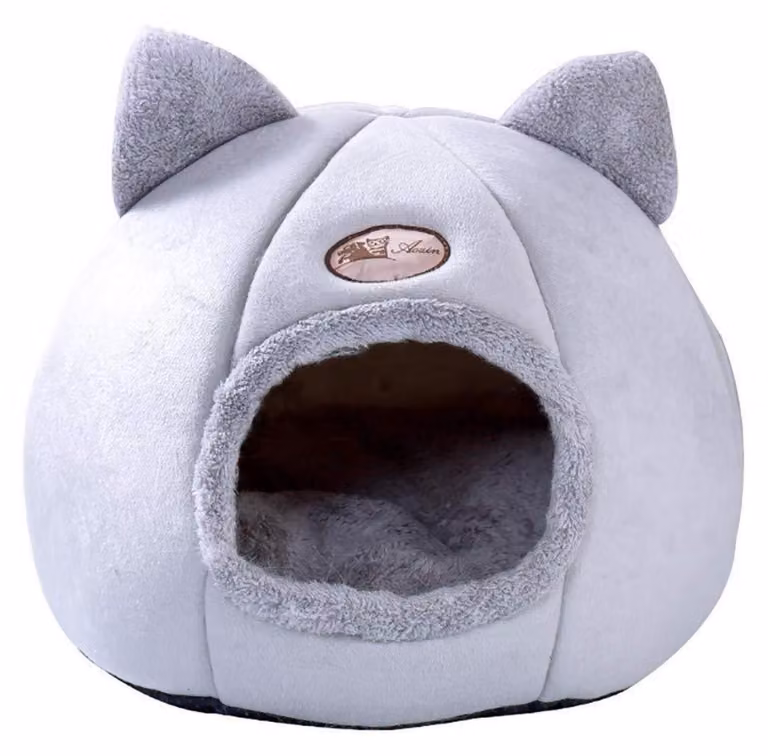 Cuccia per gatti, cuccia per cani, cuscino morbido, grigio, 35 x 35 x 40 cm