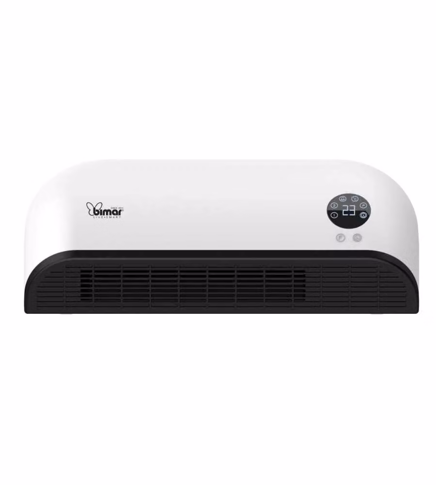 Termoventilatore a parete Bimar 2000W con telecomando, timer e rilevamento finestra aperta, bianco e nero – 2