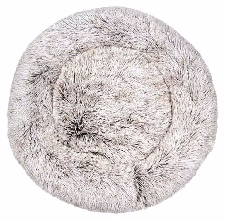 Cuccia per cani, cuccia per gatti, morbida, rotonda, in peluche, 60 cm, color caffè