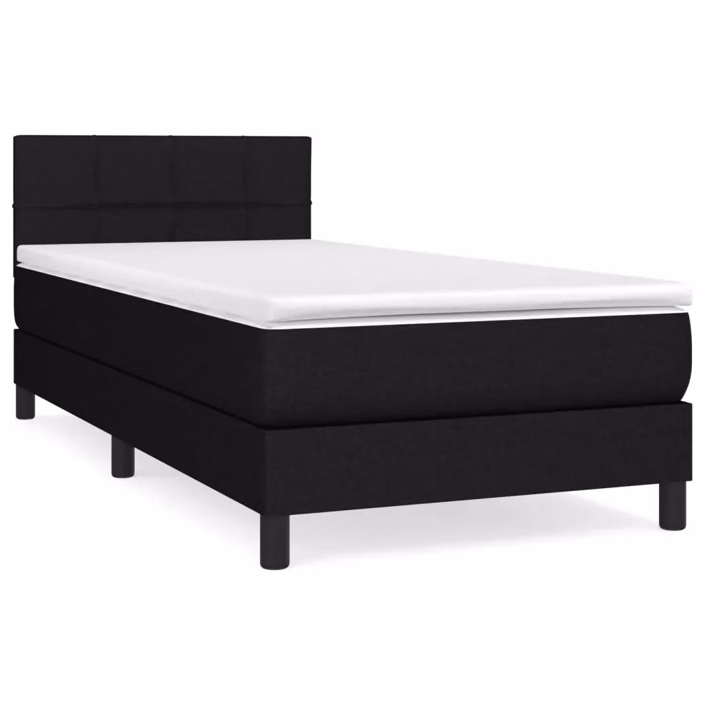vidaXL Letto Ibrido con Giroletto a Molle e Materasso, Nero e Bianco, L/P/H: 80 x 200 x 30 cm – 2