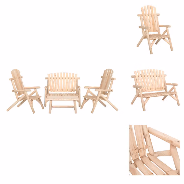 vidaXL Set di 4 pezzi per salotto da giardino in legno massiccio di abete rosso - Set di mobili da giardino