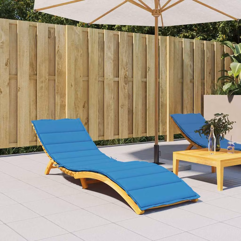 vidaXL Cuscino per Lettino Blu in Tessuto Oxford e Schiuma, L 200 cm x P 70 cm x H 3 cm