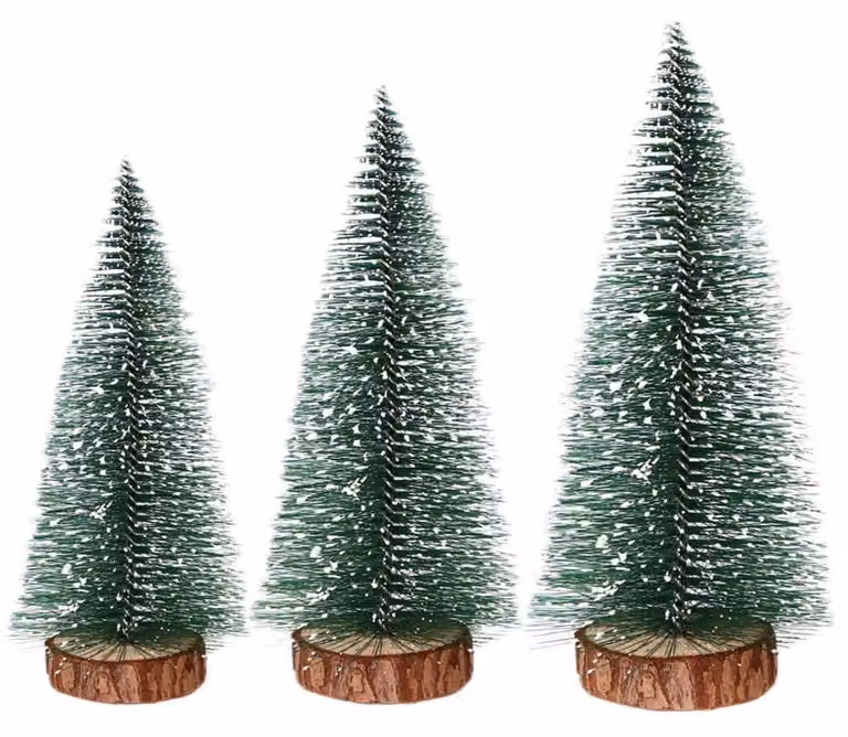 Mini alberi di Natale artificiali, 9 pezzi, colore verde, altezza 15-25 cm, decorazioni per la tavola, articoli per il fai-da-te