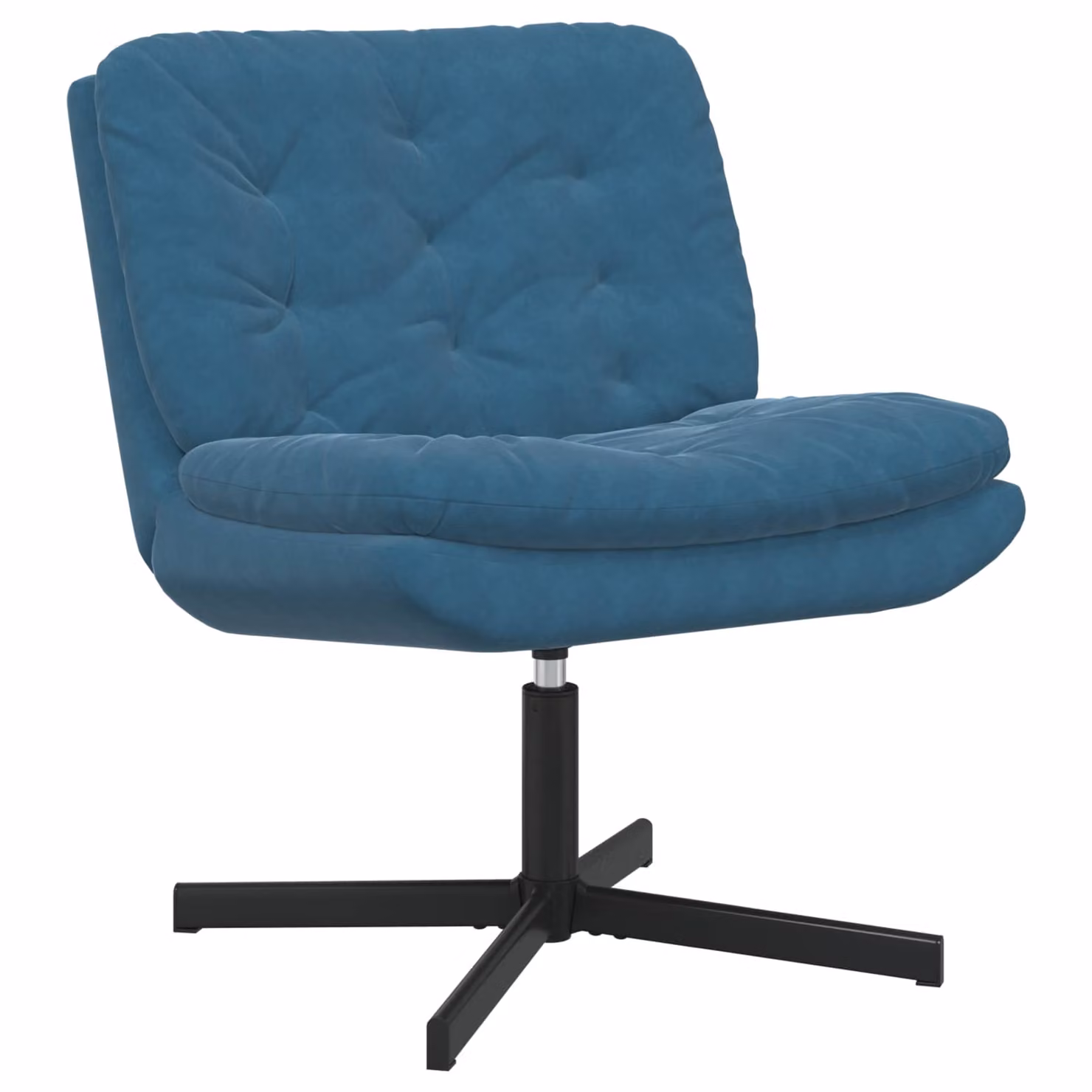 Poltrona Relax con Base Girevole 360 gradi vidaXL in Velluto Blu L: 63 cm, P: 75 cm, H: 76 cm