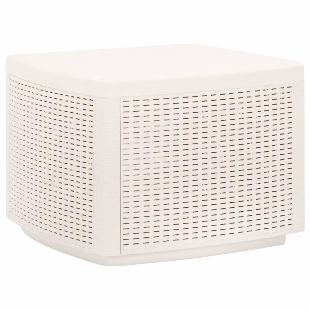 The Living Store Tavolo da giardino bianco 53x53x40 cm in plastica
