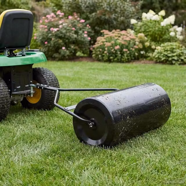 Rullo per Giardino Manuale vidaXL in Acciaio Nero L: 120 cm, H: 99 cm, Capacità: 110 L – 1