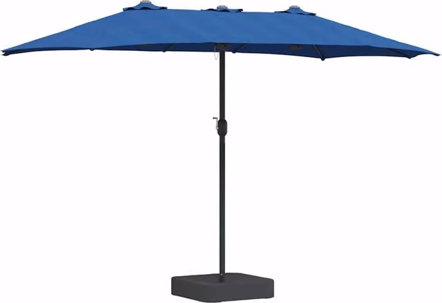 Ombrellone da giardino moderno pieghevole 385 x 209 x 244 cm pratico e resistente in poliestere azzurro 02_0058681