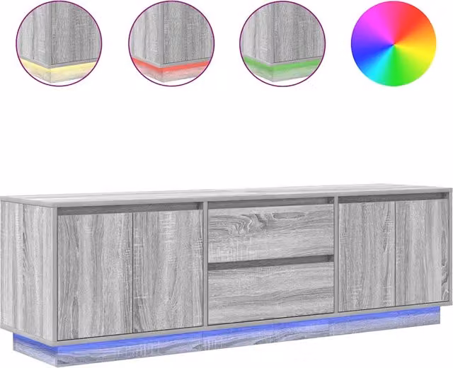 Mobile TV | Armadietto TV | Mobile Porta TV con Luci LED Grigio Sonoma 160,5x41x50 cm