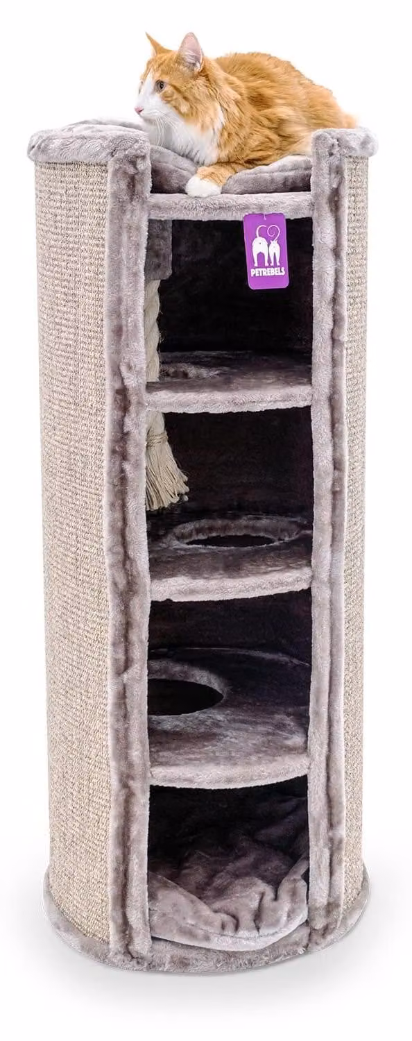 Tiragraffi per gatti - Albero tiragraffi XXL - 120 cm - Ø 50 cm - Cappuccino