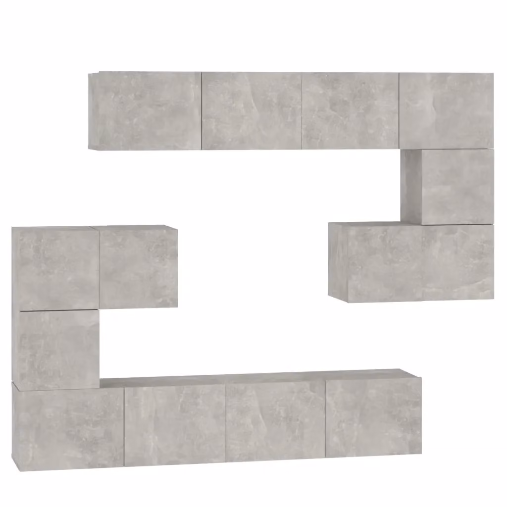 vidaXL Mobile Porta TV a Parete Grigio in Legno e MDF per Soggiorno L: 80 cm, P: 30 cm, H: 30 cm – 2