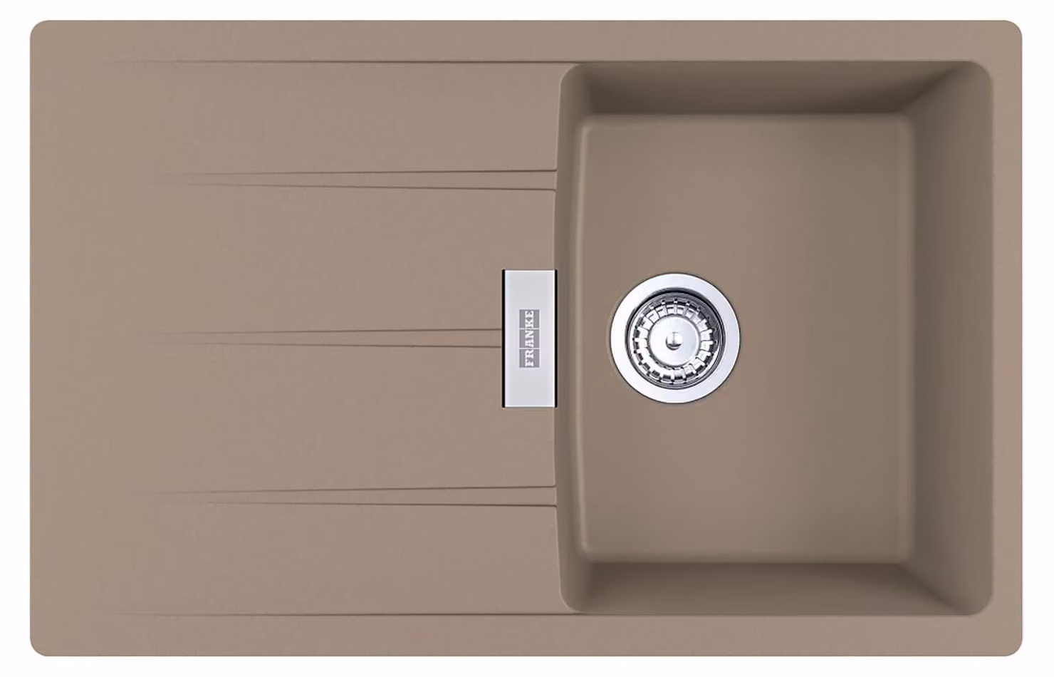 FRANKE CENTRO CNG 611-78 lavello in design CASHMERE con manopola eccentrica in acciaio inox / dimensioni del foro 760 x 480 mm R15 / lavello in granito