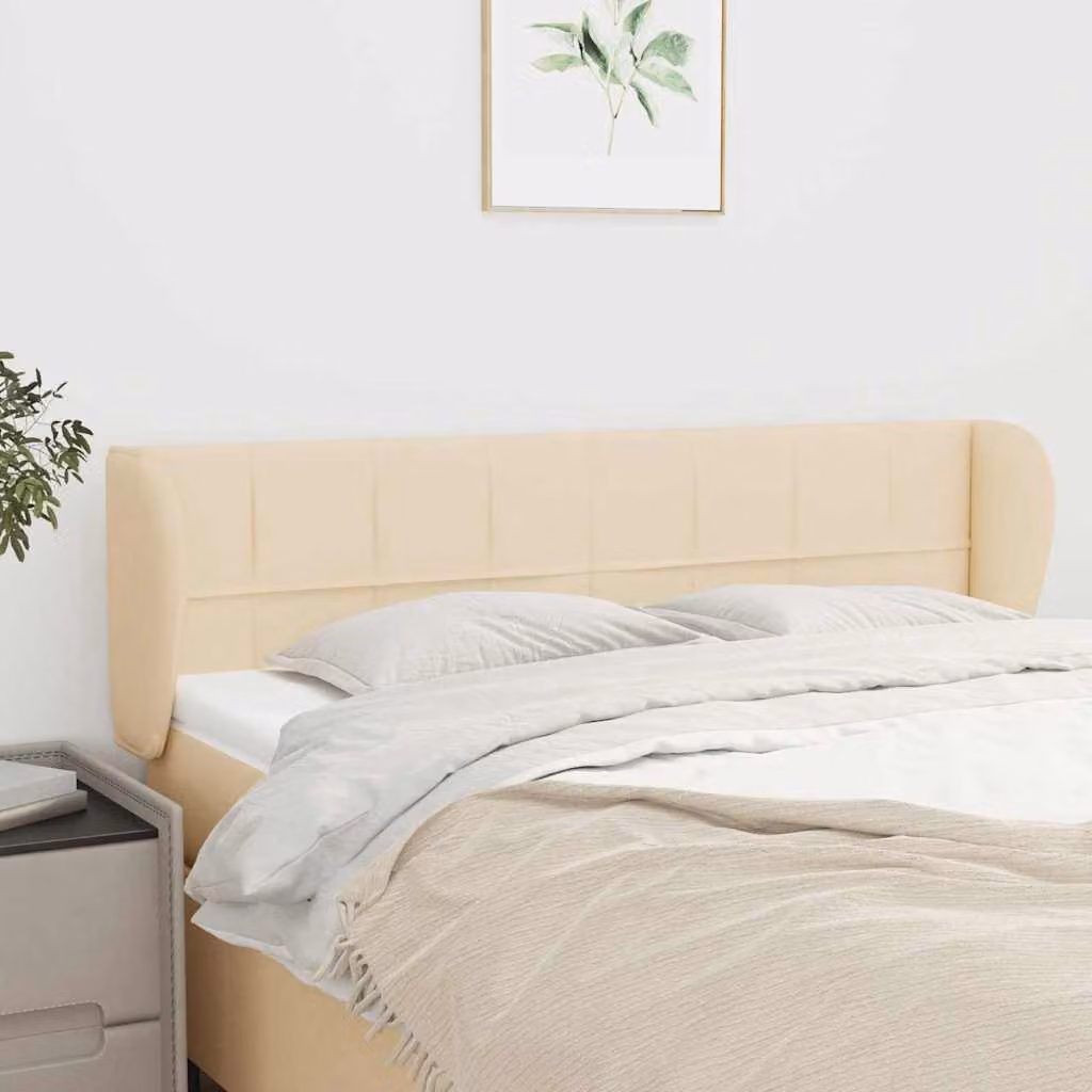 Testiera ad orecchio vidaXL in tessuto beige L: 147 cm, P: 23 cm, H: 78-88 cm