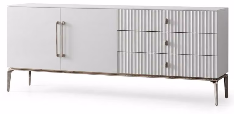 Mobile bar moderno, bianco, elegante, con struttura ricercata, funzionale, di alta qualità e raffinato