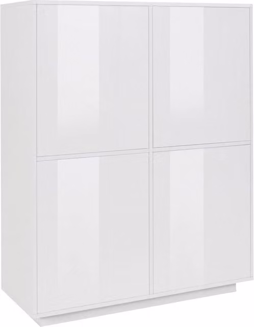 Credenza 4 Ante 100,1x41,4x126 cm Bloom Bianco Lucido