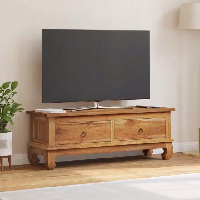 Supporto TV Naturale 110 x 35 x 40 cm Legno di teak solido 42017957