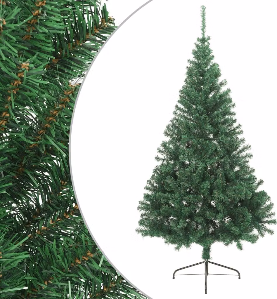 Albero di Natale Artificiale Metà con Supporto Verde 180 cm PVC
