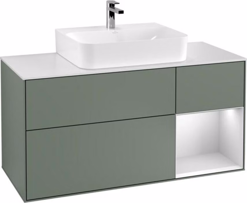 V&B mobile da parete Finion 120cm, Pl w m, Rg r w m Lac, Oli. m Lac