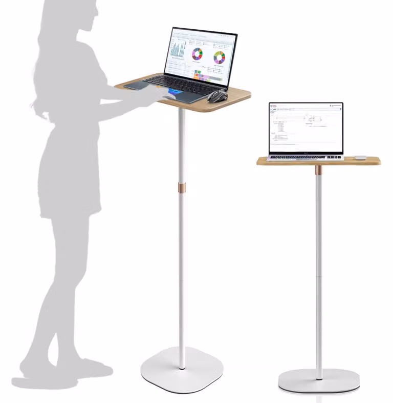 Scrivania regolabile in altezza - Bianco - 46 - 120 cm - Per laptop e proiettore