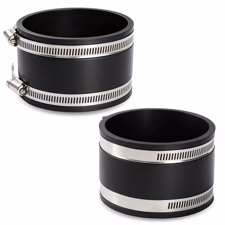 2 manicotti flessibili in gomma, diametro 100 mm, per impianti di ventilazione