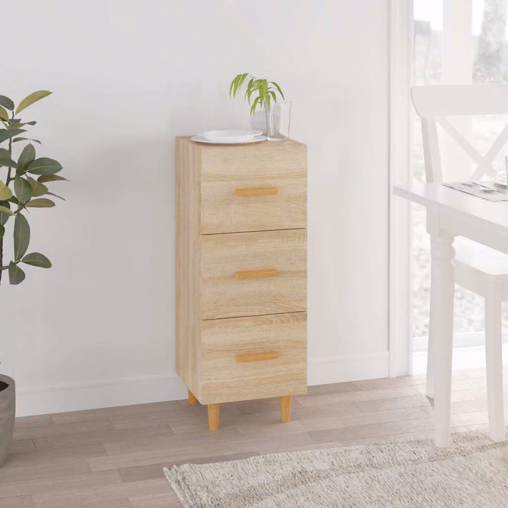 Credenza vidaXL in Legno Multistrato e MDF, Colore Rovere Sonoma, L/P/H: 34,5 x 34 x 90 cm