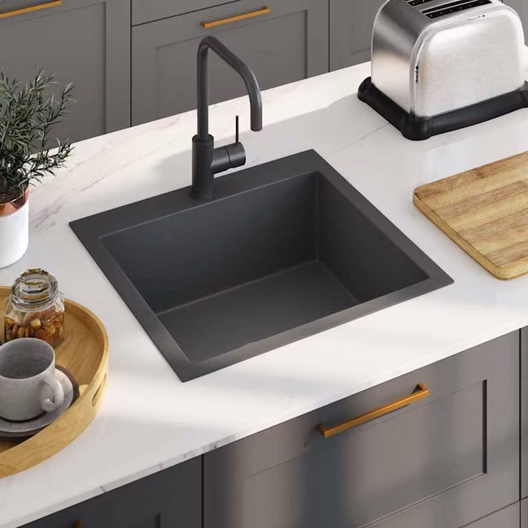 Lavello da cucina vidaXL in acciaio inox nero L/P/H: 55 x 44 x 20 cm