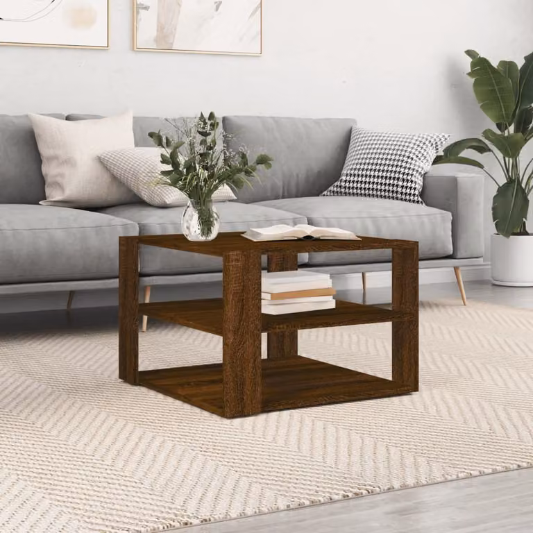 Maison Exclusive - Tavolino marrone effetto rovere 58x58x40 cm Materiale ligneo