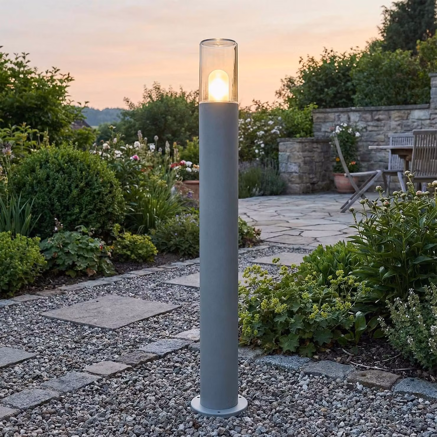 Lampada da esterno, grado di protezione IP44, 80 cm, attacco E27, alluminio nero