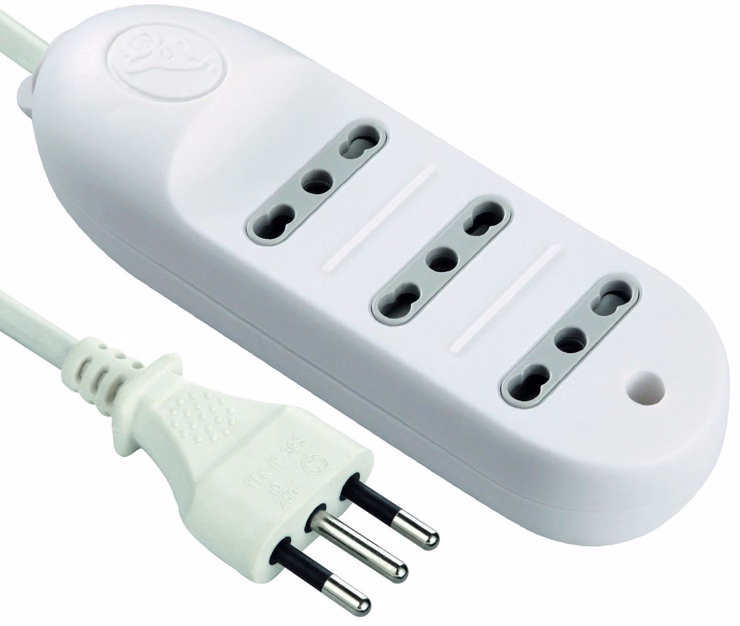 Electraline 62007 - Protezione da sovratensioni con cavo, 1,5 m, 3 prese, bianco, colore: