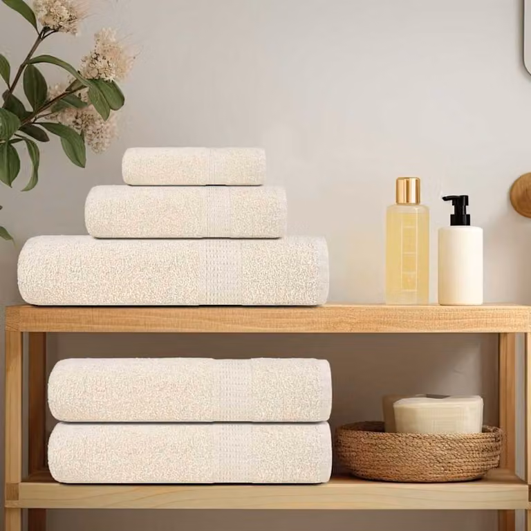 vidaXL Asciugamani FROGN 2 pz Crema 30x30 cm 360 g/m²