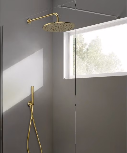 Colonna doccia rigida Ideal Standard Concept Air con soffione e doccino, finitura oro spazzolato