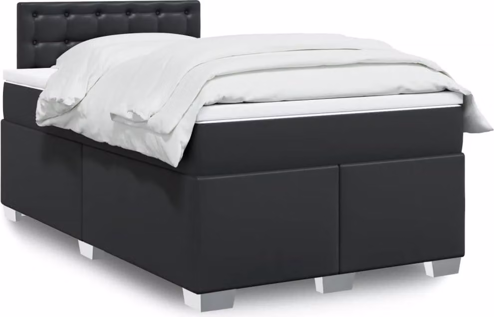 Maison Exclusive - Giroletto a Molle con Materasso Nero 120x200 cm in Pelle finta