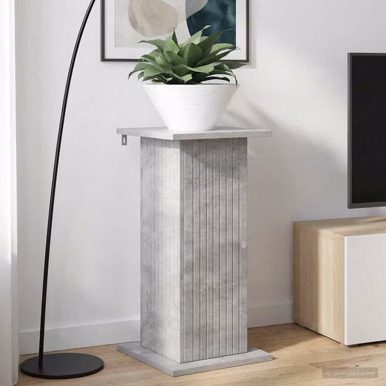 vidaXL Supporto per piante moderno in legno MDF Grigio Cemento L/P/H: 30,5 x 30,0 x 60,5 cm