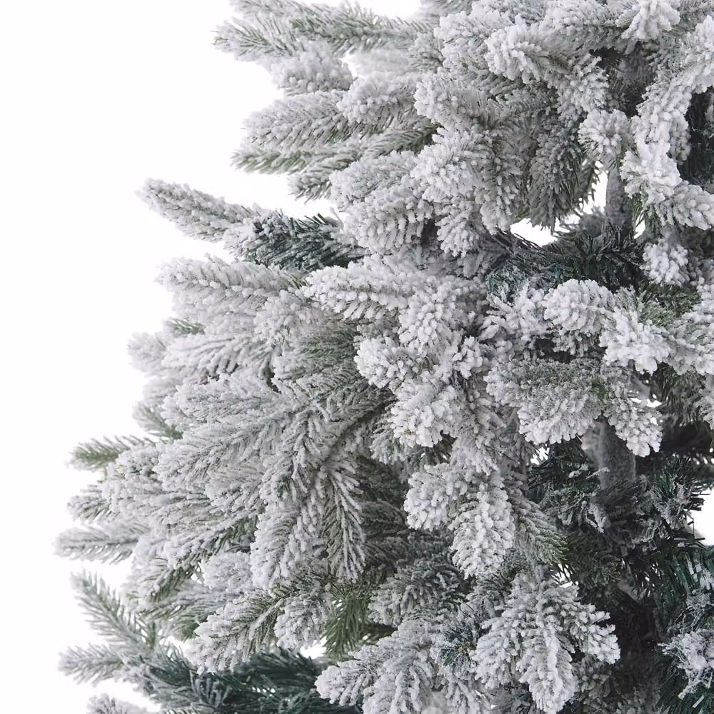 Albero di Natale Bianco Artificiale Innevato BELIANI in PVC con Base in Metallo, Altezza: 120 cm – 2