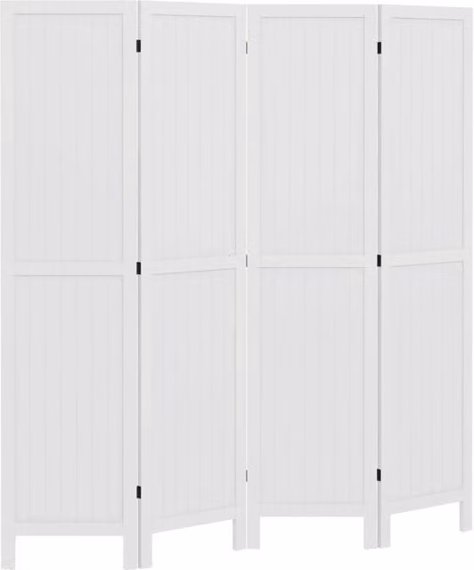 Paravento Separatore Ambienti XYLO in Legno Bianco Pieghevole L: 160 cm, H: 170 cm