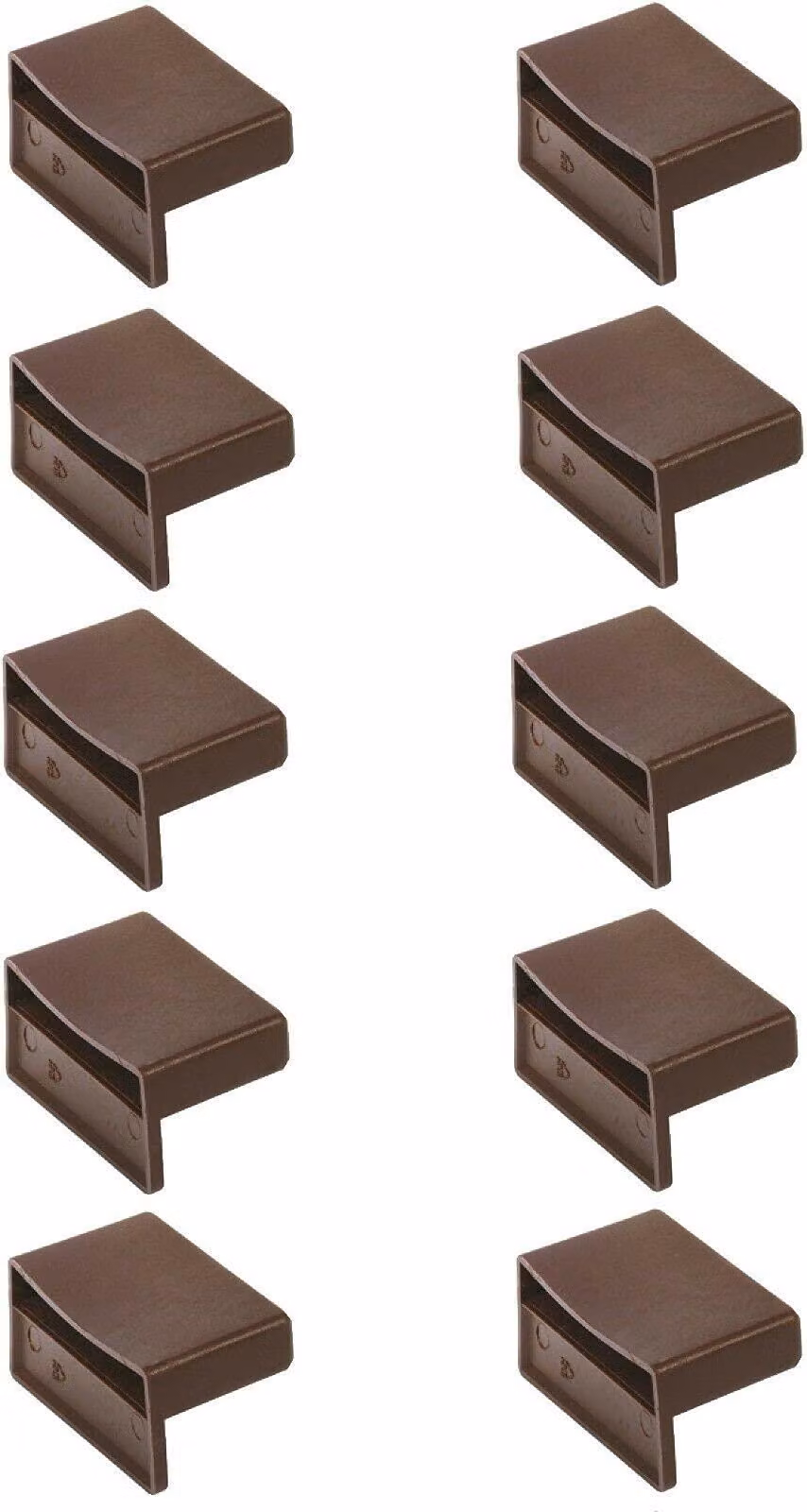 10 supporti in ottone da 55 mm, in plastica flessibile, color marrone, per letto