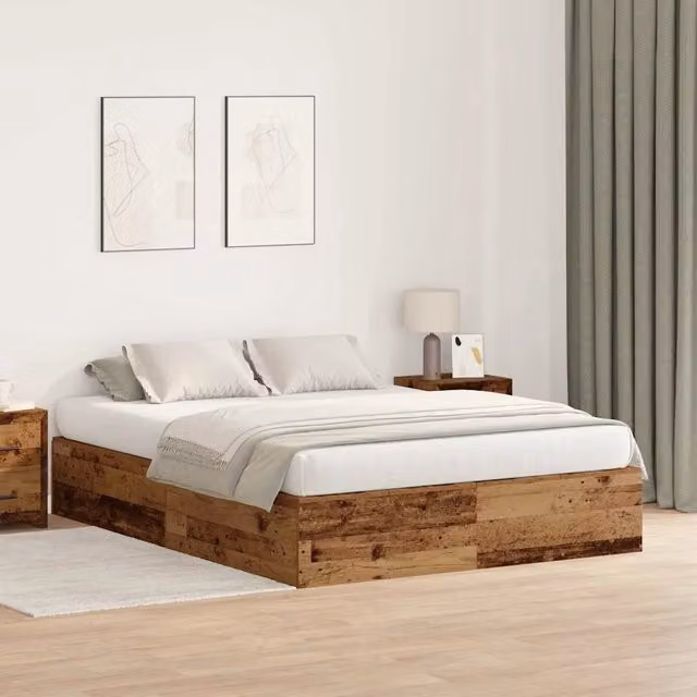 Struttura letto con contenitore Legno vecchio 135 x 190 cm 3335443