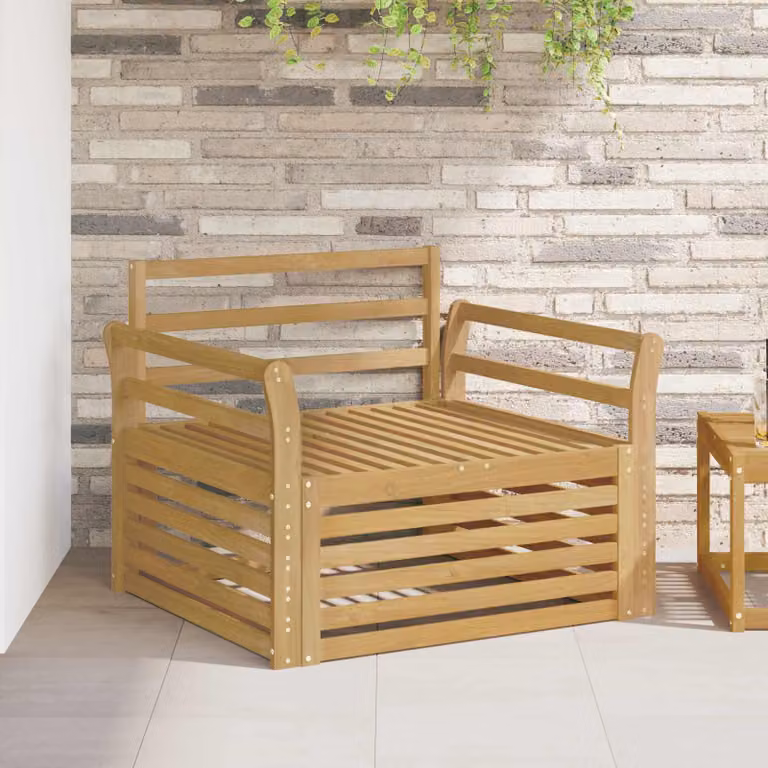 Divano da esterno moderno vidaXL in legno di acacia massello bianco e marrone