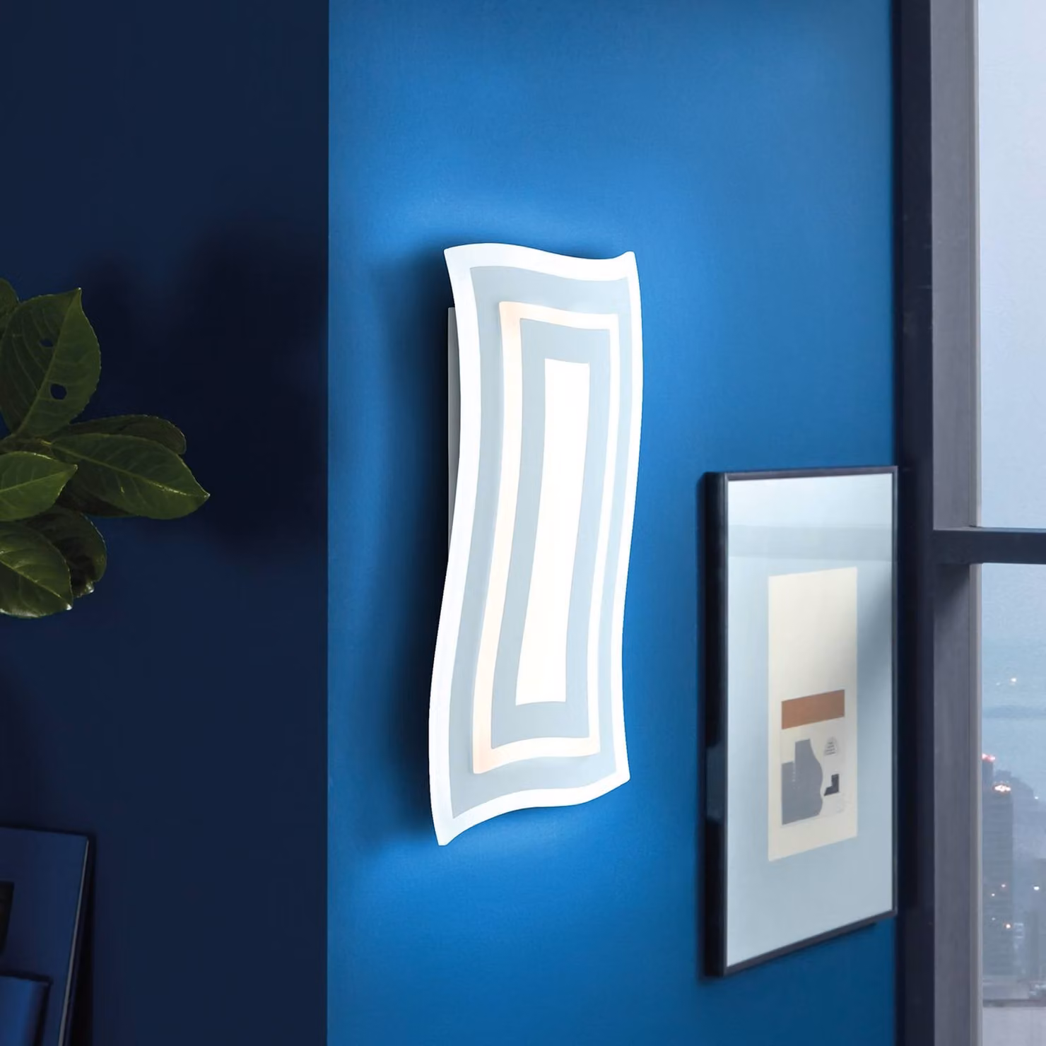 FISCHER & HONSEL Applique da parete a LED Gorden, dimmerabile, Bianco / Opale, Soggiorno / Sala da pranzo, Metallo, Moderno, Applique a LED