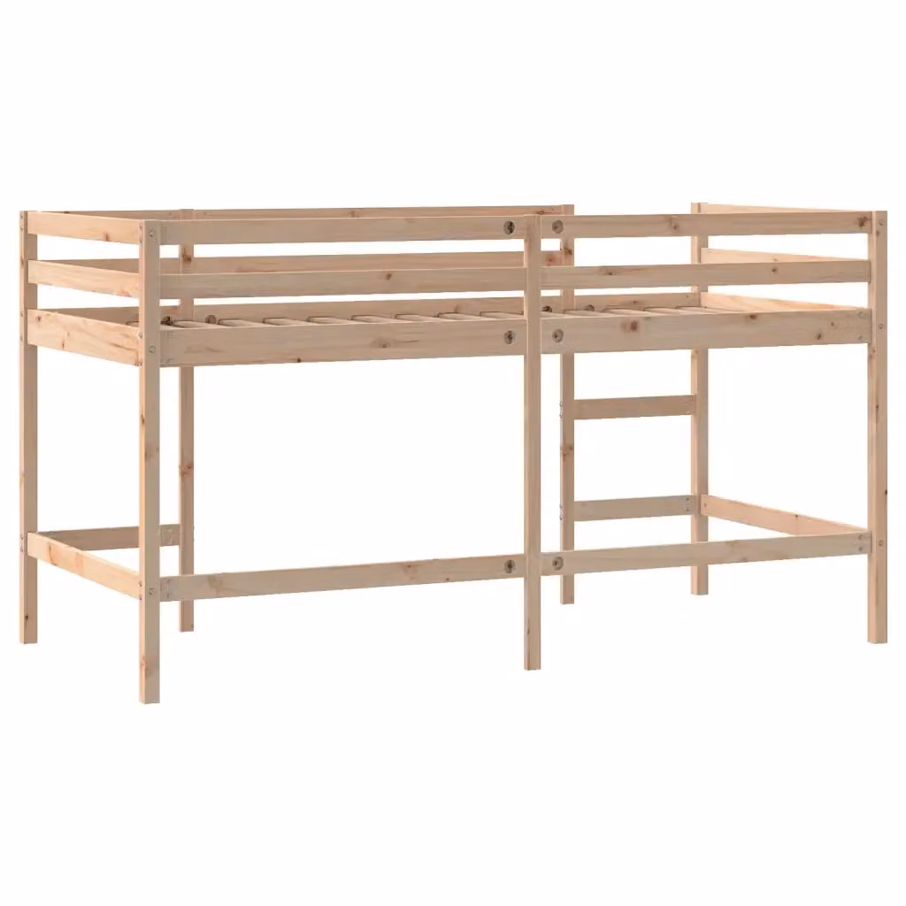Letto Soppalco per Bambini vidaXL in Legno di Pino Massello Marrone L/P/H: 200 x 80 x 178,5 cm – 2