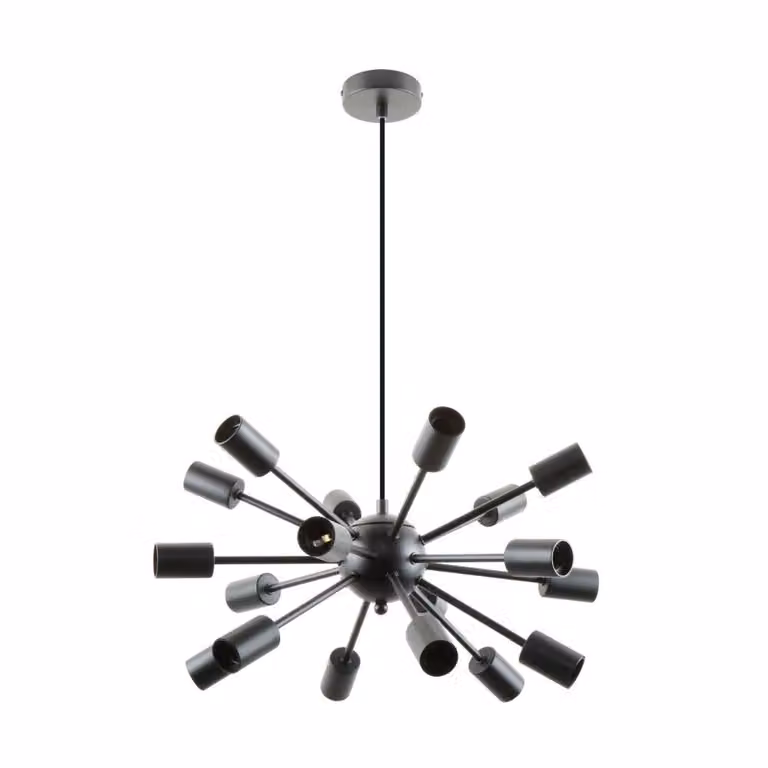 Lampada a sospensione MANDI, nero opaco, 18xE27x40W, metallo, dimensioni: 148x46x46 cm, IP20, Zuma Line