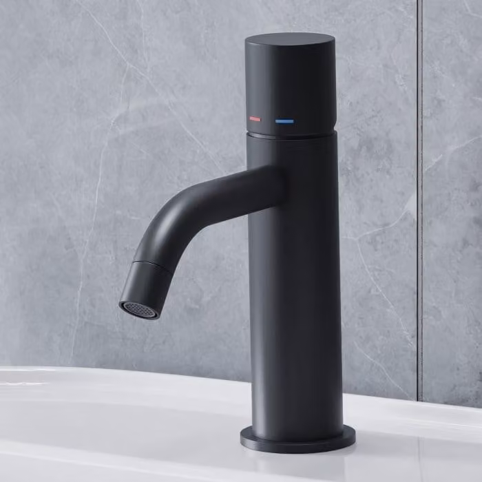 Miscelatore monocomando per lavabo Steinkamp Living, colore nero, senza kit di scarico, con limitatore di flusso a 5 litri/minuto