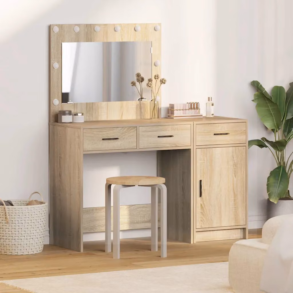 Set di 2 Tavoli da Trucco vidaXL Moderni in Colore Marrone L/P/H: 40,45 x 41 x 75 cm