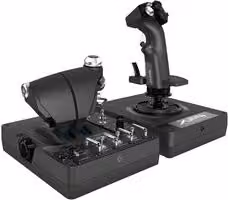 Joystick simulatore di volo Logitech X56 HOTAS con Throttle e Stick RGB nero e grigio per PC – 1