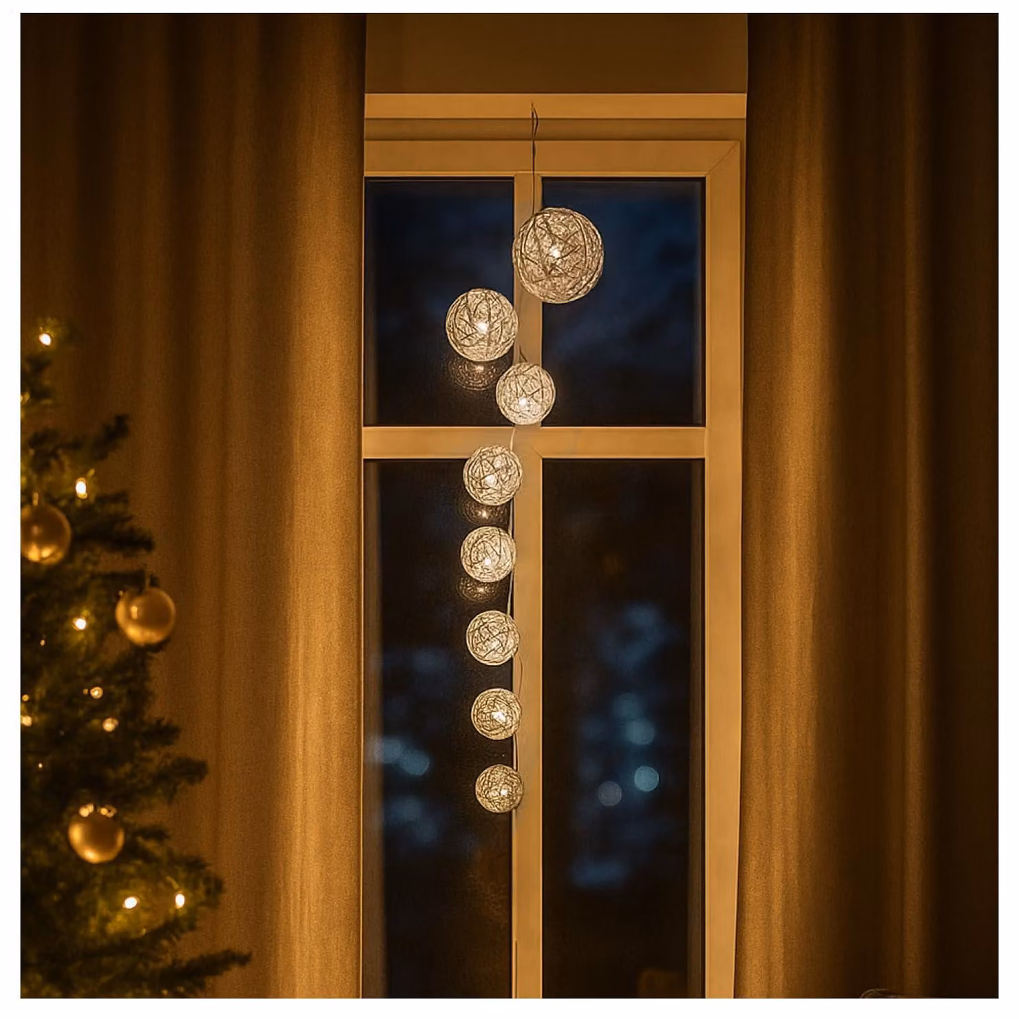 Catena luminosa a LED con 8 lampadine, ideale per creare un'atmosfera accogliente