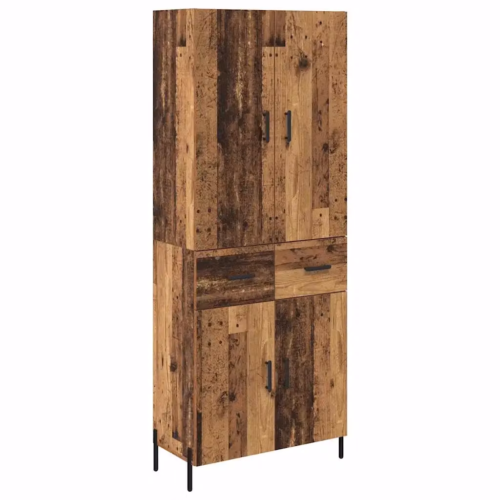 Credenza vidaXL in legno ingegnerizzato marrone con ante a battente e cassetti, stile minimalista, L/P/H: 69,5 x 34 x 180 cm – 2