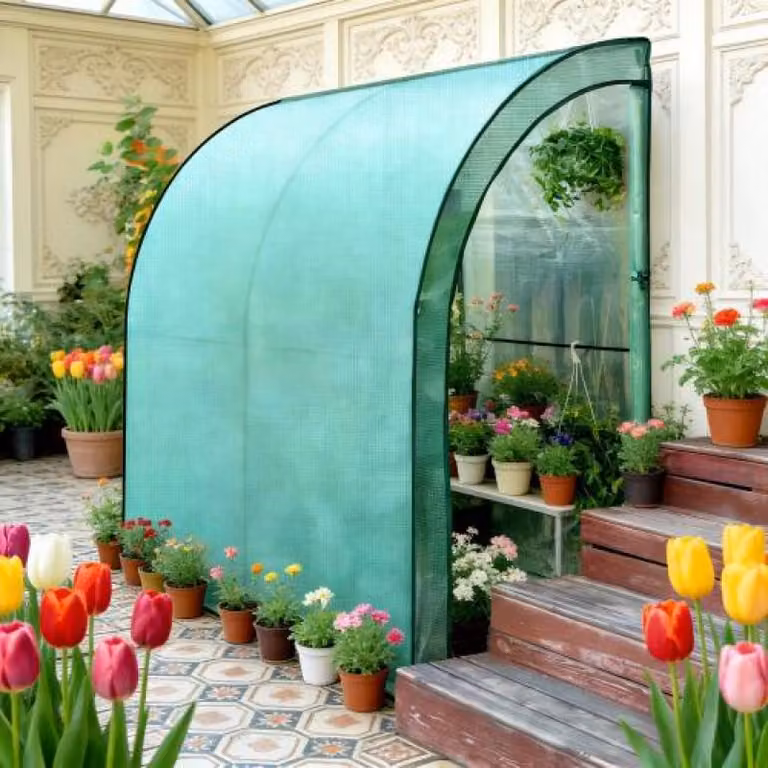 Serra Zimilo 200x100x210 cm, serra da appoggio con 2 porte, telo in PE da 140 g/m², robusta struttura in acciaio, resistente ai raggi UV, per giardino, balcone e terrazza