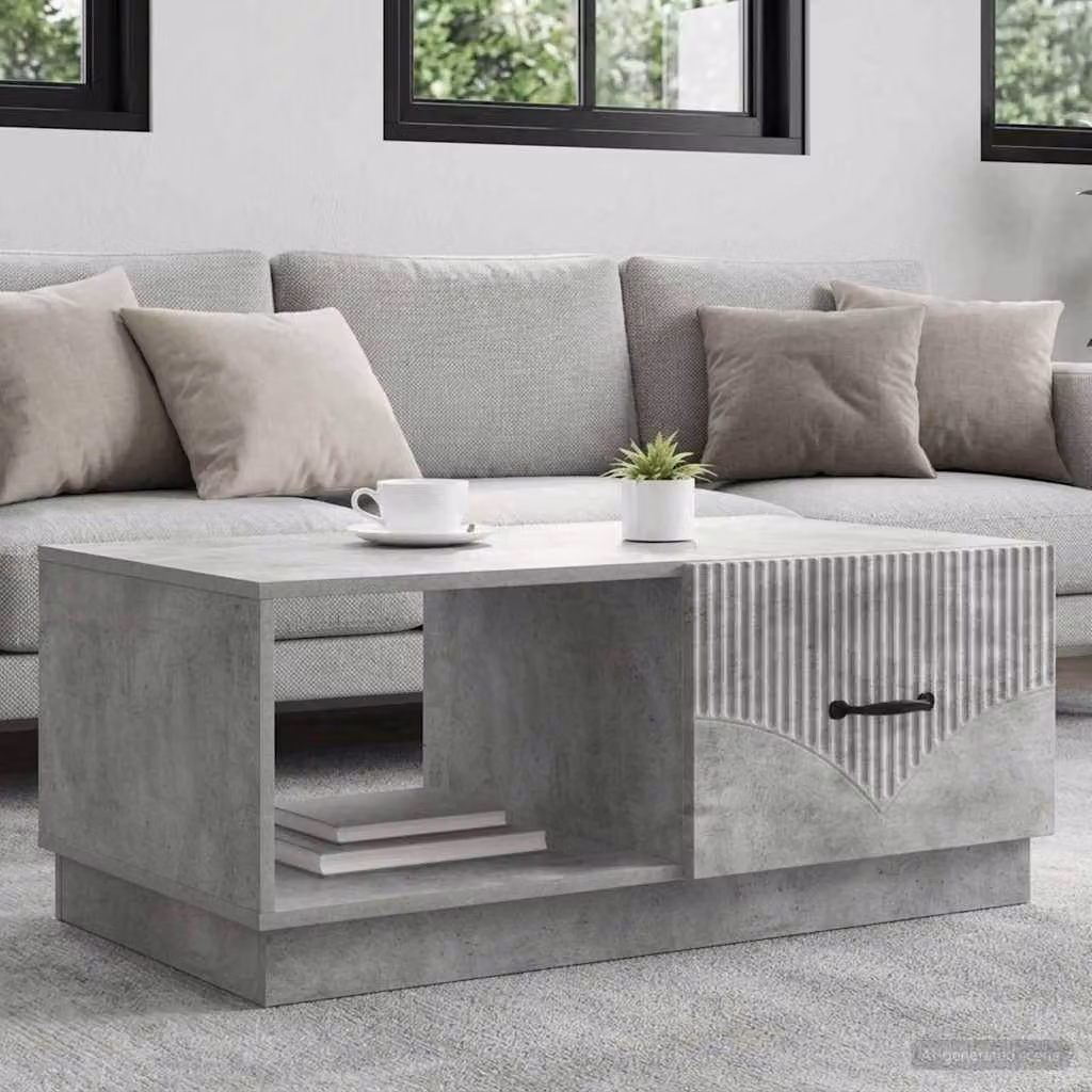 vidaXL Tavolino da salotto moderno rettangolare in MDF Grigio, L: 90 cm, P: 60 cm, H: 37 cm